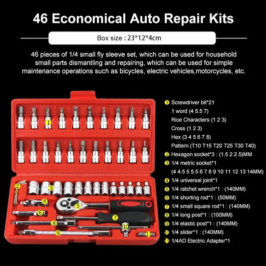 46 Piece/Set of Car Repair Tool Kit Tool Set