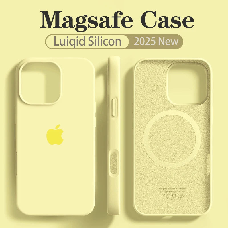 Apple Magsafe Liquid Silicone Phone Case For iPhone15 16 Pro Max With Magnetic Charging Full Cover