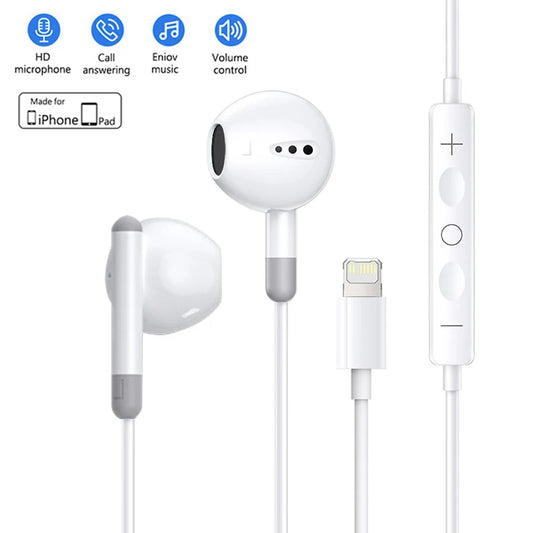 Apple iPhone 14 Earphones 13 12 11 Pro Max XR XS X SE 7 8 6 Bluetooth Wired Earbuds