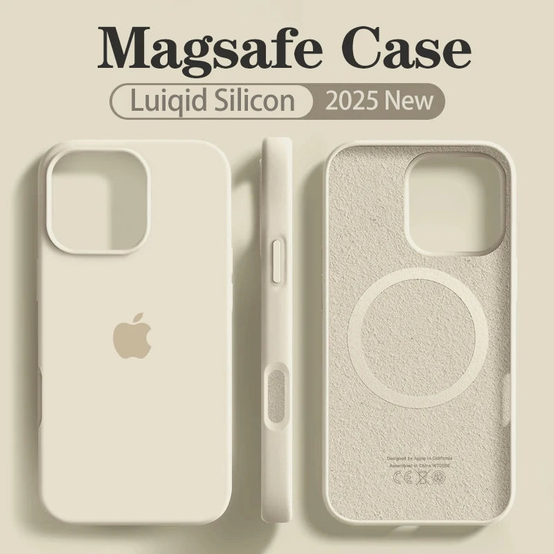 Apple Magsafe Liquid Silicone Phone Case For iPhone15 16 Pro Max With Magnetic Charging Full Cover