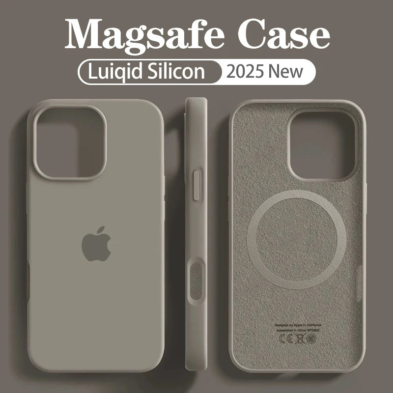 Apple Magsafe Liquid Silicone Phone Case For iPhone15 16 Pro Max With Magnetic Charging Full Cover