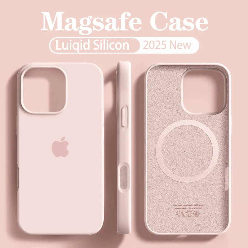 Apple Magsafe Liquid Silicone Phone Case For iPhone15 16 Pro Max With Magnetic Charging Full Cover