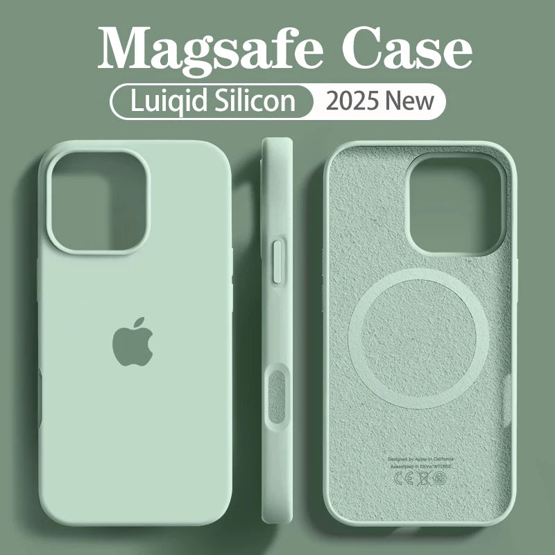 Apple Magsafe Liquid Silicone Phone Case For iPhone15 16 Pro Max With Magnetic Charging Full Cover