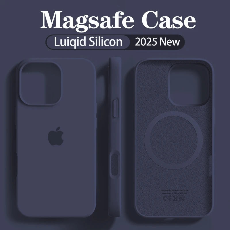 Apple Magsafe Liquid Silicone Phone Case For iPhone15 16 Pro Max With Magnetic Charging Full Cover