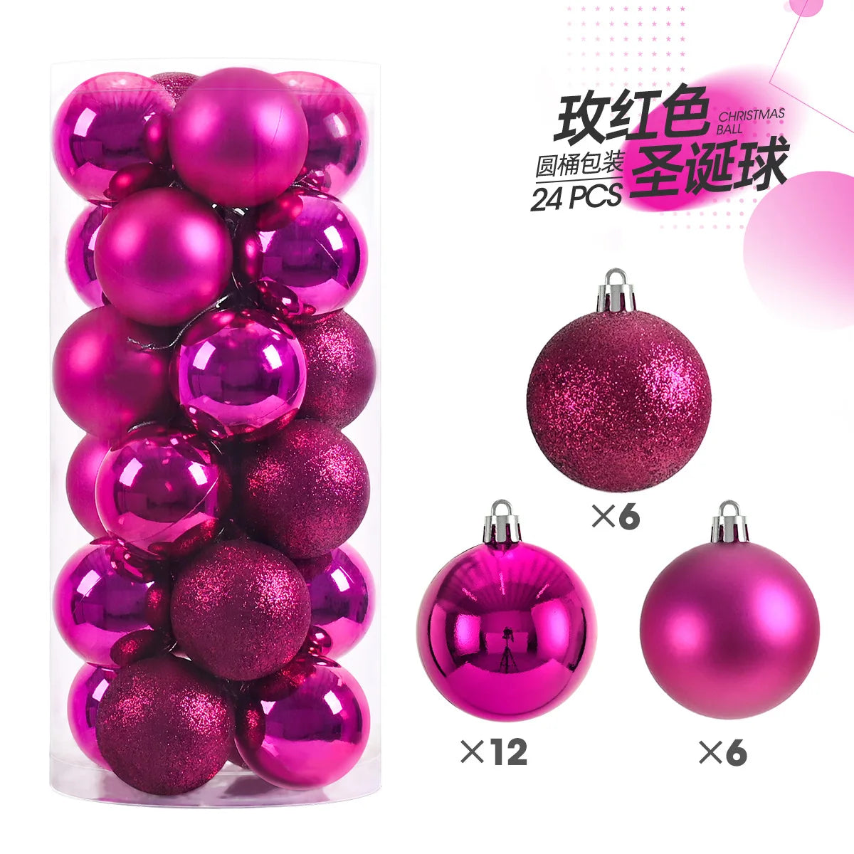 24pcs 3cm Christmas Balls Christmas Tree Ornaments