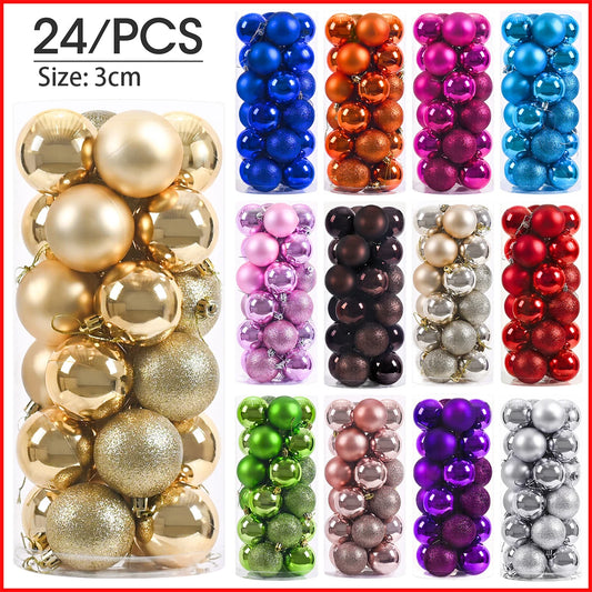 24pcs 3cm Christmas Balls Christmas Tree Ornaments