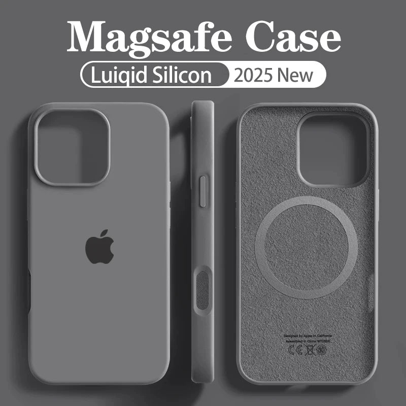 Apple Magsafe Liquid Silicone Phone Case For iPhone15 16 Pro Max With Magnetic Charging Full Cover