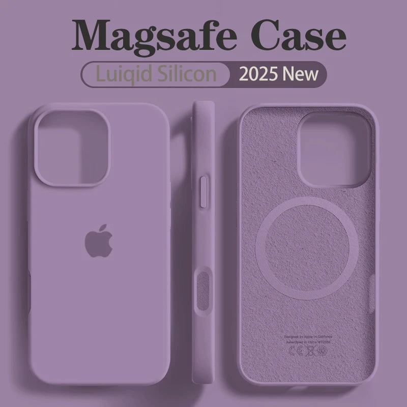 Apple Magsafe Liquid Silicone Phone Case For iPhone15 16 Pro Max With Magnetic Charging Full Cover